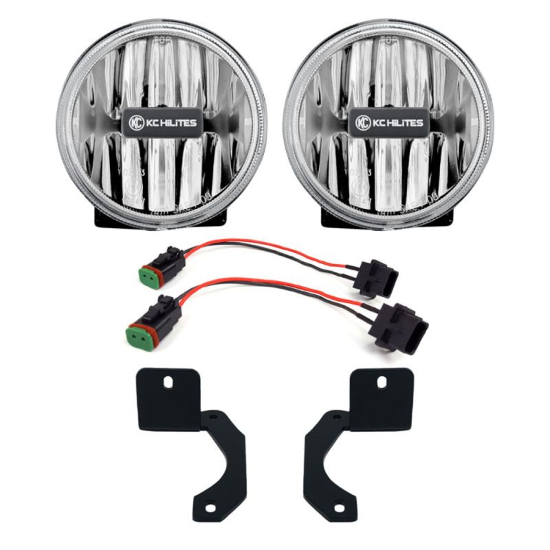 KC HILITES 4" Gravity LED G4 SAE Fog Lights - Fog Beam - Pair - 18-24 Jeep JL / JT Steel Bumper