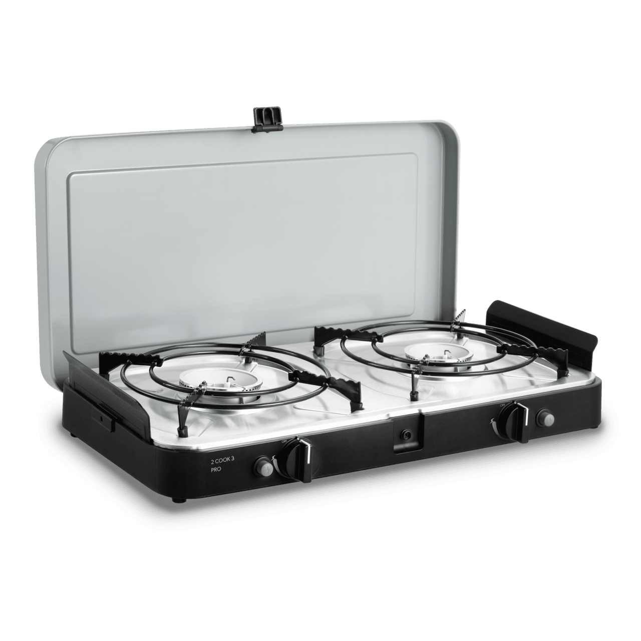 Dometic Cadac 2 Cook 3 Pro Deluxe 2-burner gas stove, pot and coffee stands, grill plates