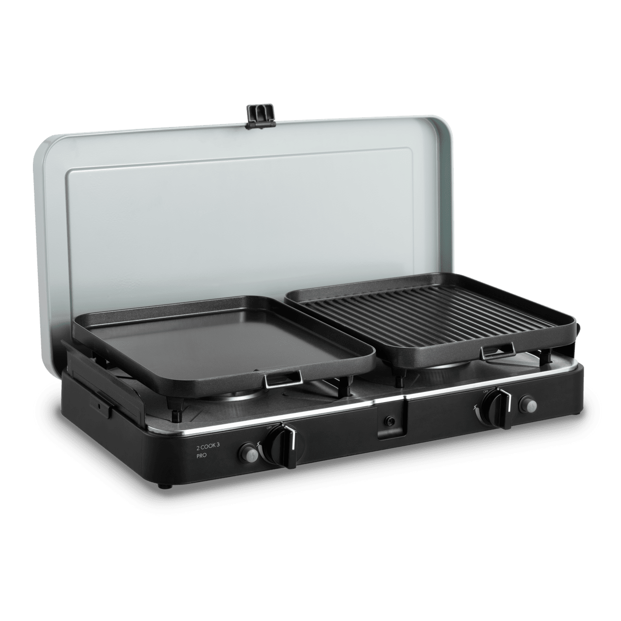 Dometic Cadac 2 Cook 3 Pro Deluxe 2-burner gas stove, pot and coffee stands, grill plates