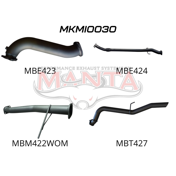 MANTA 4X4 MITSUBISHI TRITON MN 2.5L AUTO, 2008 - 2015 3" ALUMINISED/STAINLESS STEEL EXHAUST