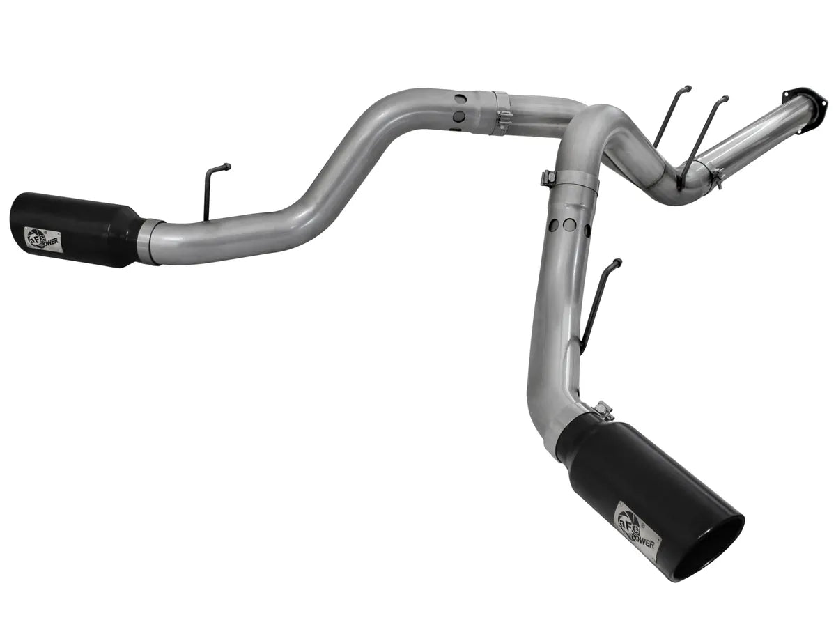 AFE POWER 409SS / Aluminized Steel DPF-Back Exhaust System Black / Polished Tip suits Ford F-250 / F-350 2011-2014