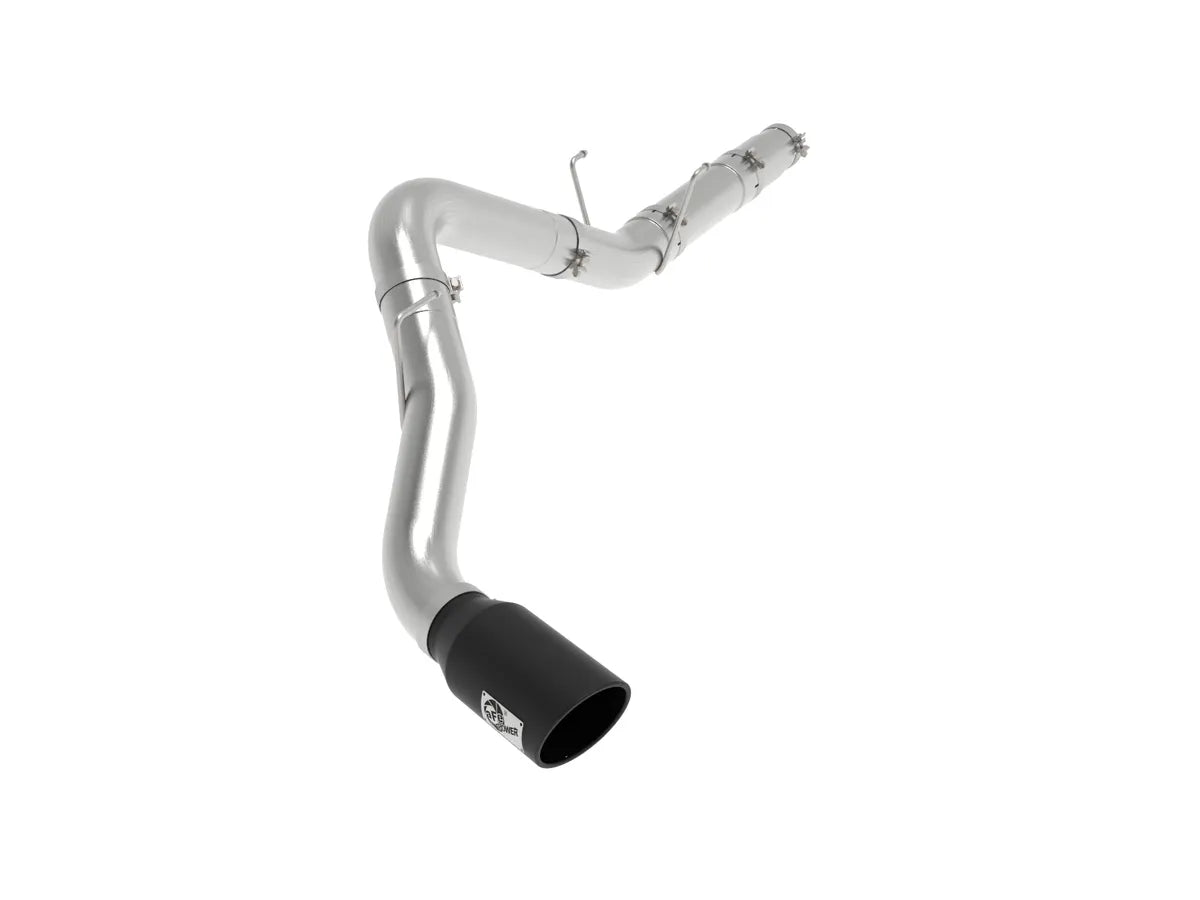 AFE POWER ATLAS 5 IN Aluminized Steel DPF-Back Exhaust System POLISHED/BLACK TIP