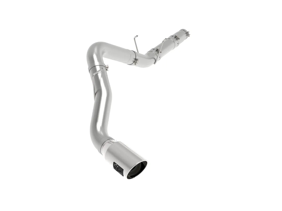 AFE POWER ATLAS 5 IN Aluminized Steel DPF-Back Exhaust System POLISHED/BLACK TIP