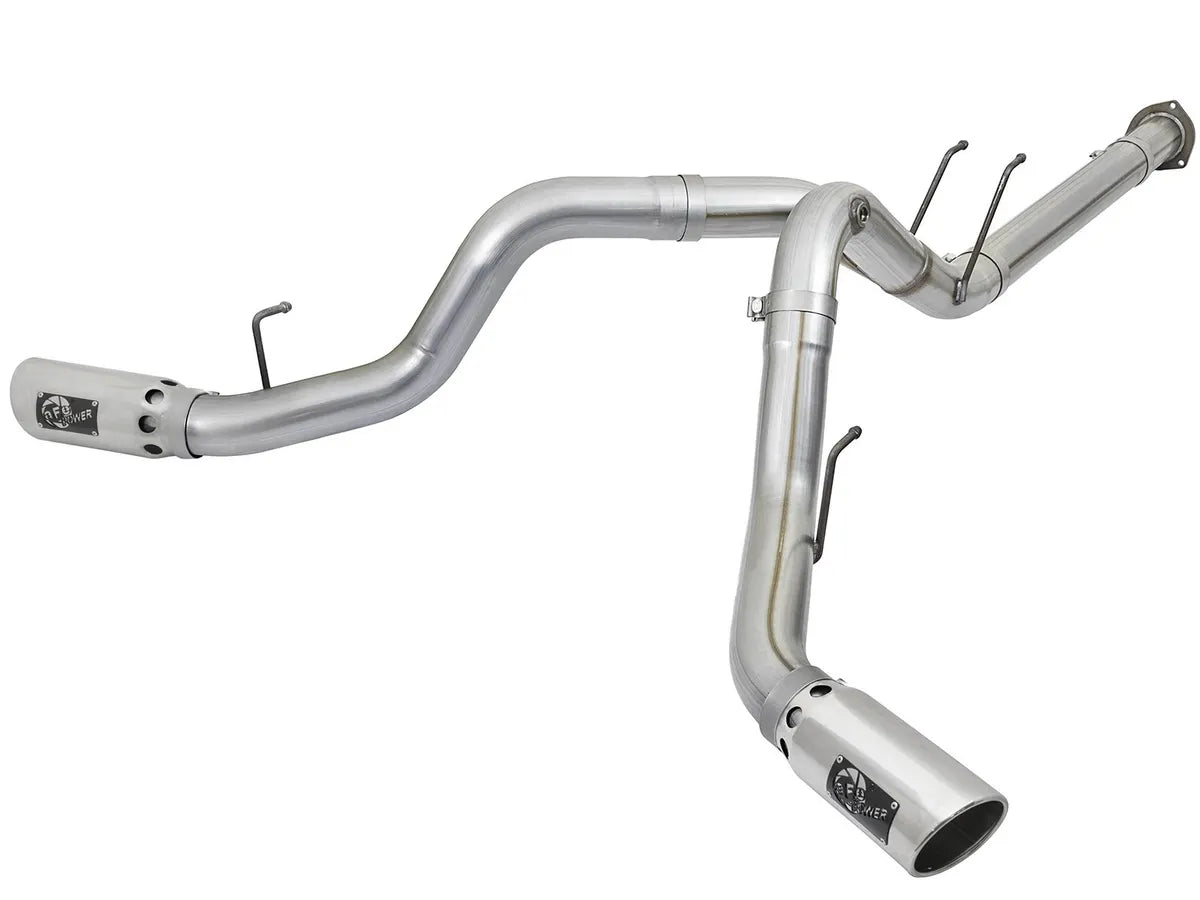 AFE POWER ATLAS 4 IN Aluminized Steel DPF-Back Exhaust System Black / Polished Tips suits Ford F-250 / F-350 Super Duty 2017-2024