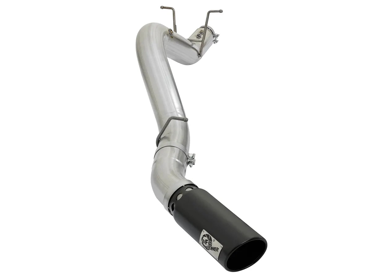 AFE POWER ATLAS 5 IN Aluminized Steel DPF-Back Exhaust System Polished/Black Tip suits Chevrolet Silverado / GMC Sierra 2500/3500 2017-2019