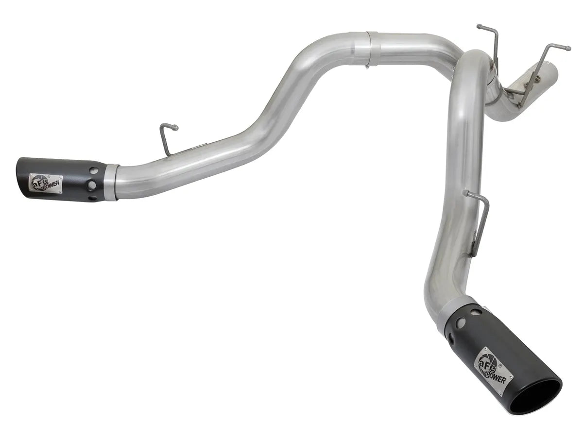 AFE POWER ATLAS 4 IN Aluminized Steel DPF-Back Exhaust System Polished / Black Tip suits Chevrolet Silverado / GMC Sierra 2500/3500 2017-2019