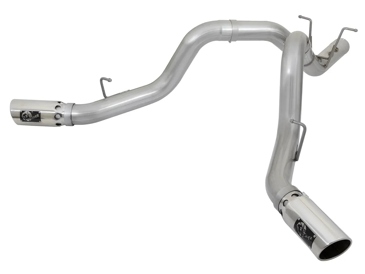 AFE POWER ATLAS 4 IN Aluminized Steel DPF-Back Exhaust System Polished / Black Tip suits Chevrolet Silverado / GMC Sierra 2500/3500 2017-2019