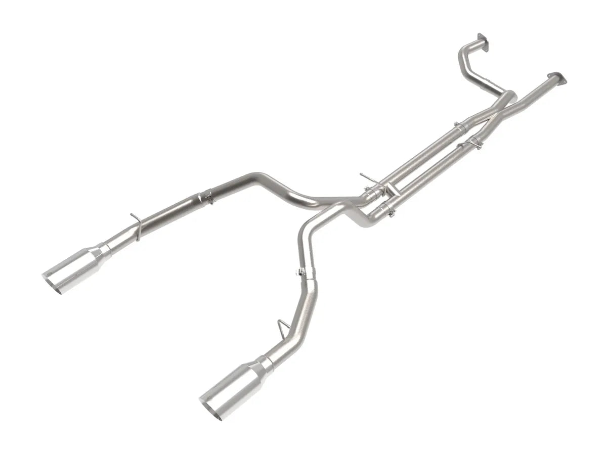 AFE POWER Vulcan Series 3 IN to 3-1/2 IN 304 Stainless Steel Cat-Back Exhaust System w/ Black / Polished Tip suits Ram1500 TRX Gas 2021-2024