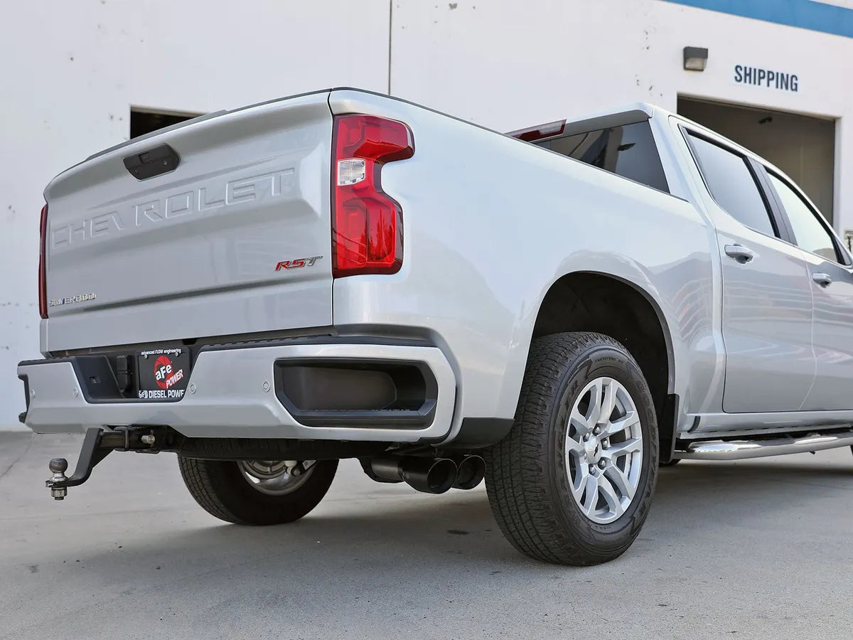 AFE POWER Rebel XD Series 3 IN 304 Stainless Steel DPF-Back Exhaust w/Dual Polished / Black Tips suits GMC Sierra / Chevrolet Silverado 1500 2023-2024