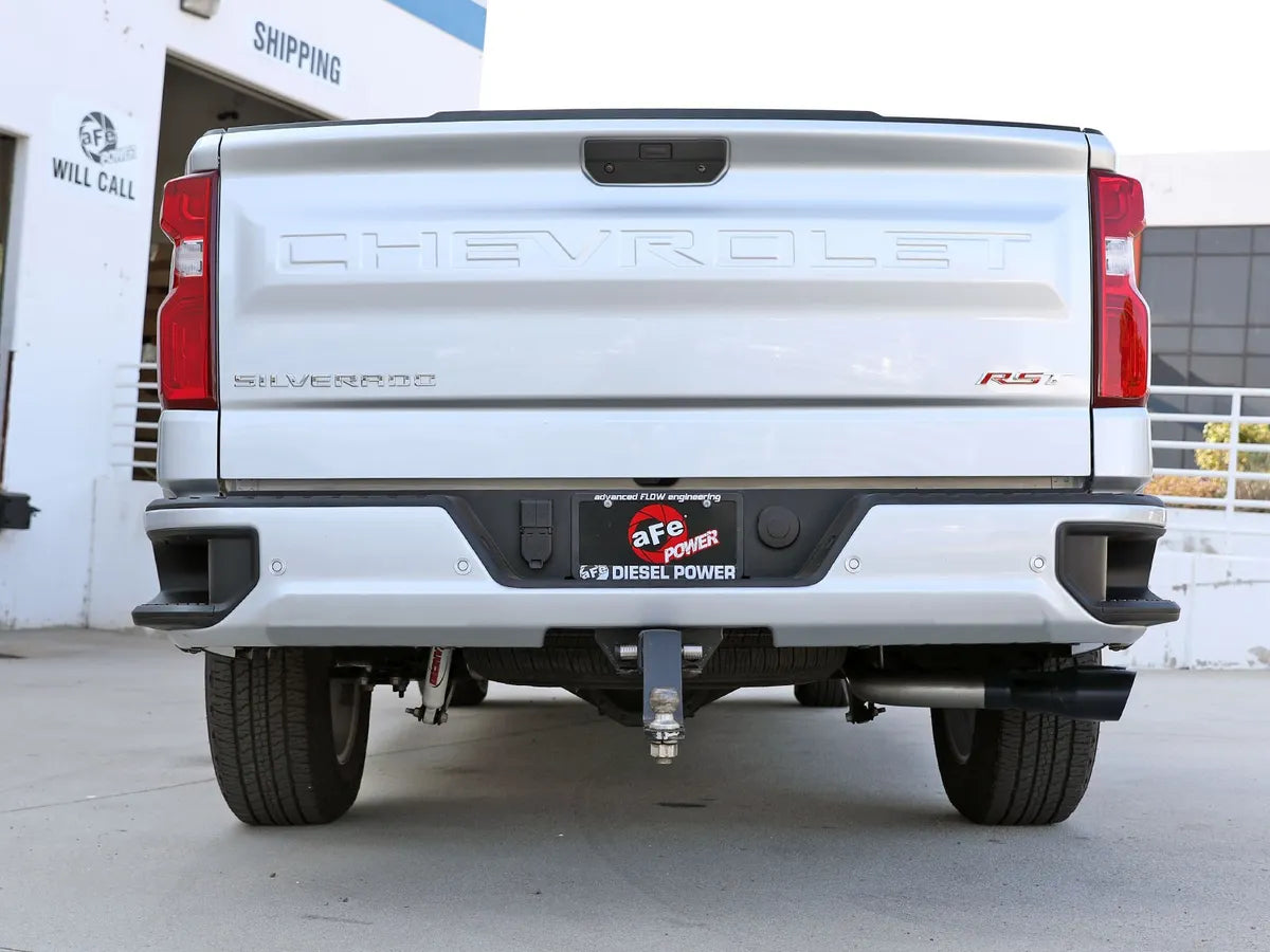 AFE POWER Rebel XD Series 3 IN 304 Stainless Steel DPF-Back Exhaust w/Dual Polished / Black Tips suits GMC Sierra / Chevrolet Silverado 1500 2023-2024