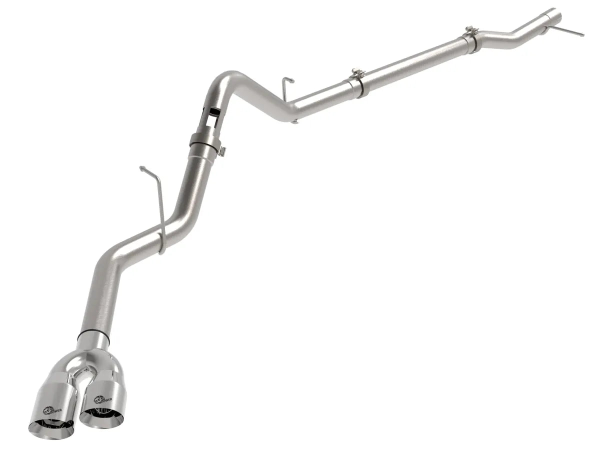 AFE POWER Rebel XD Series 3 IN 304 Stainless Steel DPF-Back Exhaust w/Dual Polished / Black Tips suits GMC Sierra / Chevrolet Silverado 1500 2023-2024