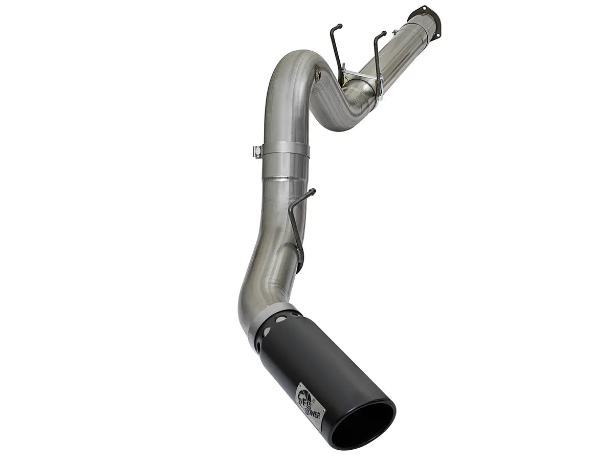 AFE Large Bore-HD 5 IN 409 Stainless Steel DPF-Back Exhaust System Black / Polished Tip Suits FORD F-250 / F-350 SUPER DUTY 2017-2024