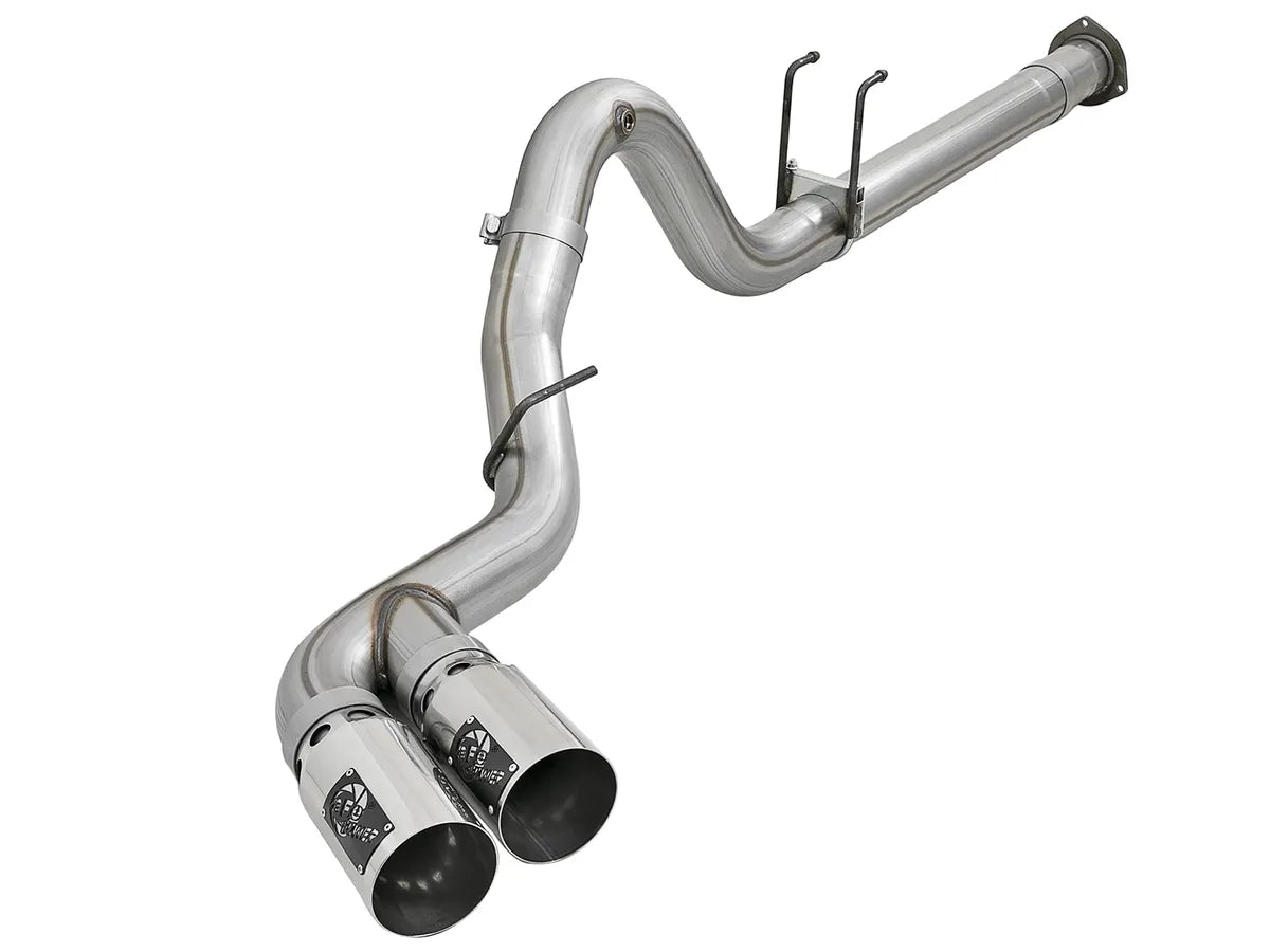 AFE POWER Rebel XD Series 4 IN 409 Stainless Steel DPF-Back Exhaust System w/ Dual Black / Polished Tips suits Ford F-250 / F-350 Super Duty 2017-2024