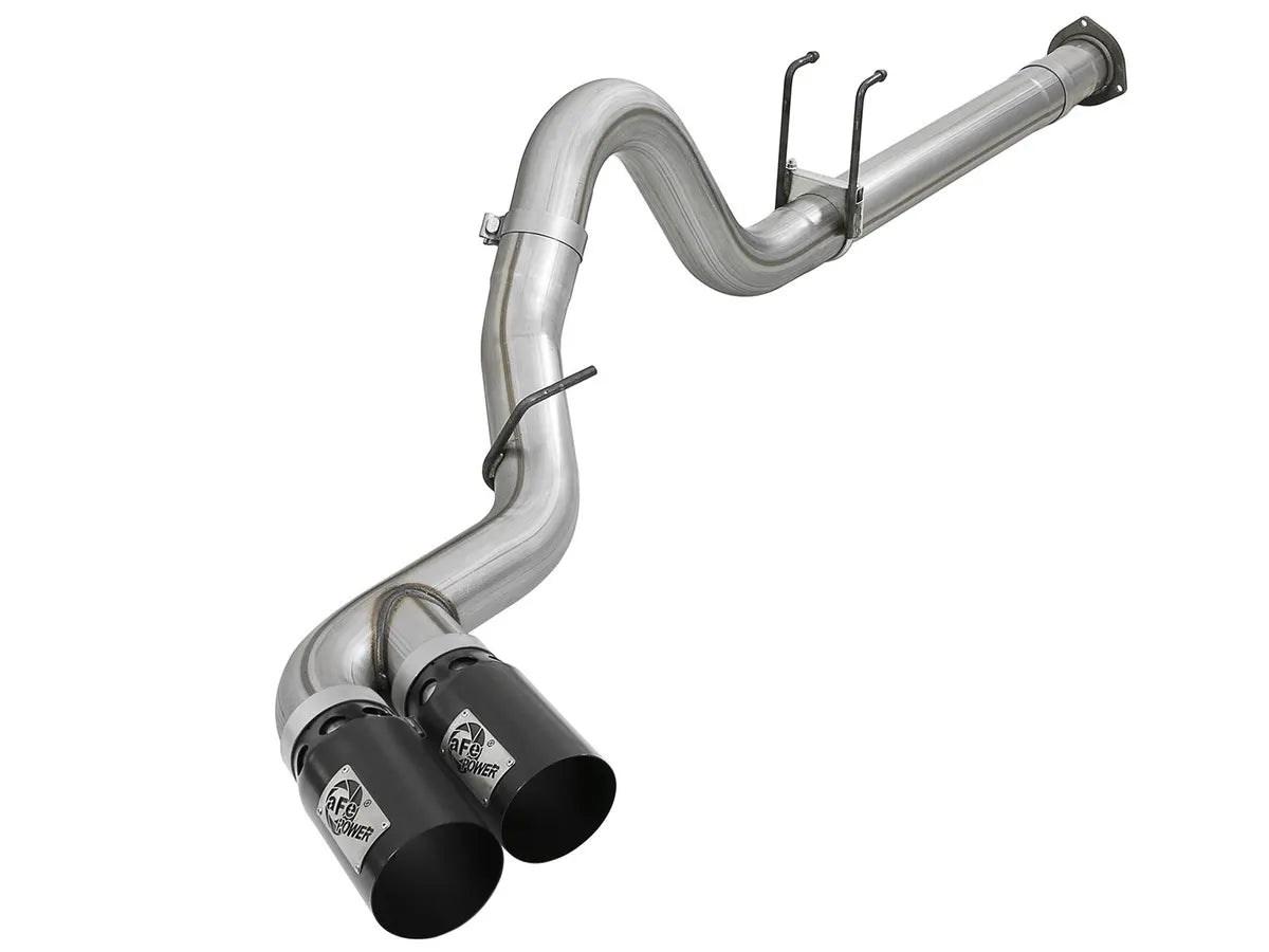AFE POWER Rebel XD Series 4 IN 409 Stainless Steel DPF-Back Exhaust System Black / Polished tip suits Ford F-250 / F-350 Super Duty 2011-2014