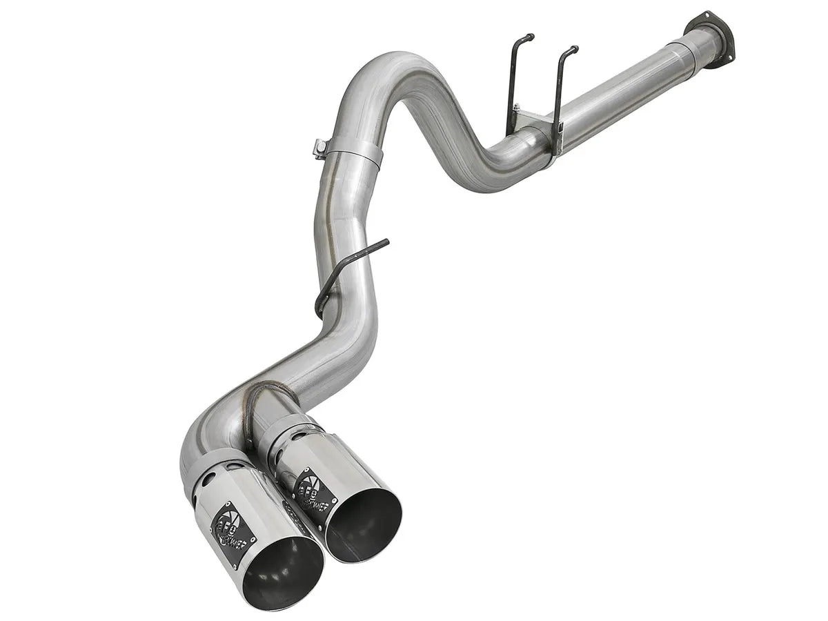 AFE POWER Rebel XD Series 4 IN 409 Stainless Steel DPF-Back Exhaust System Black / Polished tip suits Ford F-250 / F-350 Super Duty 2011-2014