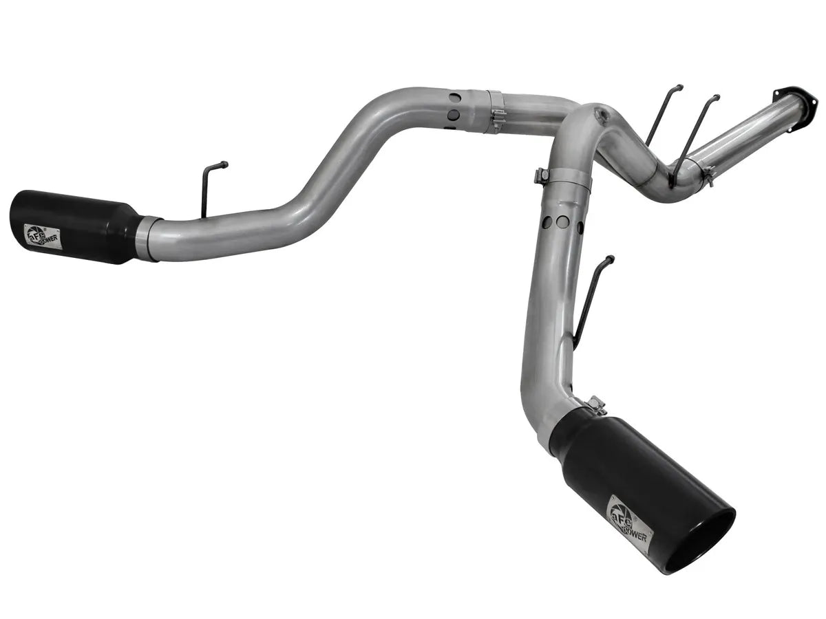 AFE POWER Large Bore-HD 4 IN 409 Stainless Steel DPF-Back Exhaust System Black / Polished suits Ford F-250 / F-350 Super Duty 2015-2016