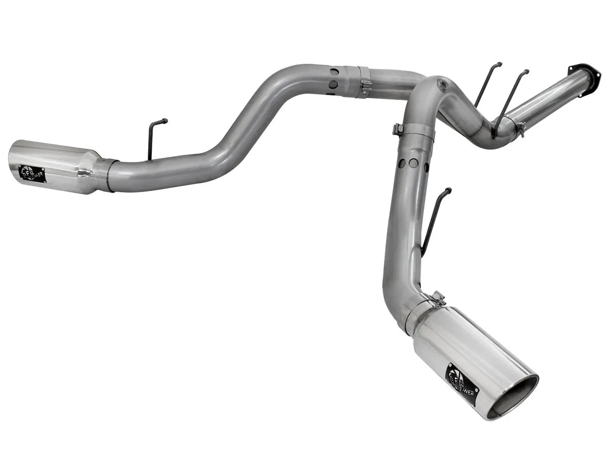 AFE POWER Large Bore-HD 4 IN 409 Stainless Steel DPF-Back Exhaust System Black / Polished suits Ford F-250 / F-350 Super Duty 2015-2016