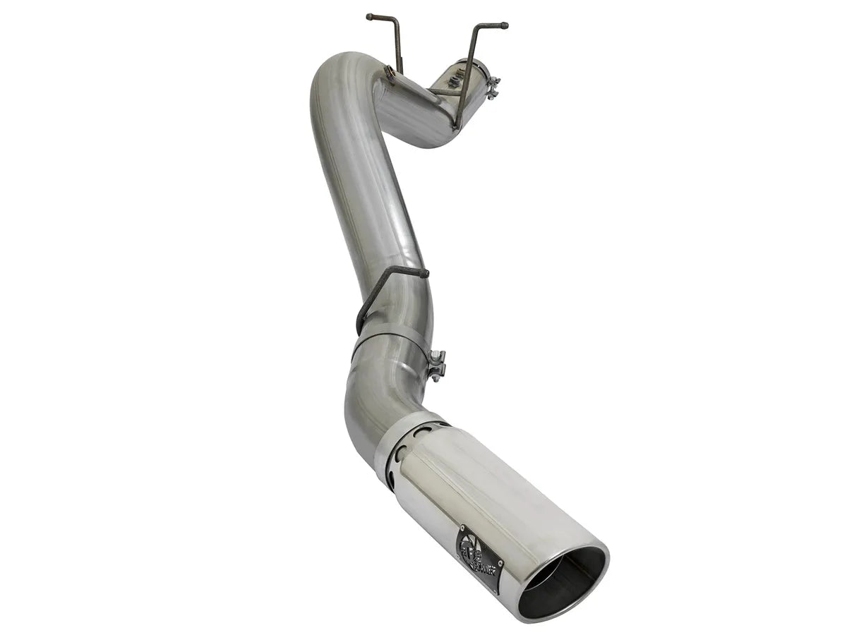 AFE POWER Large Bore-HD 5 IN 409 Stainless Steel DPF-Back Exhaust System Polished/Black Tip suits Chevrolet Silverado / GMC Sierra 2500/3500 2017-2019