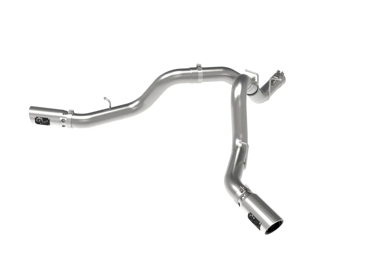 AFE POWER Large Bore-HD 4 IN 409 Stainless Steel DPF-Back Exhaust System Polished/Black Tip suits Chevrolet Silverado / GMC Sierra 2500/3500 2020-2023