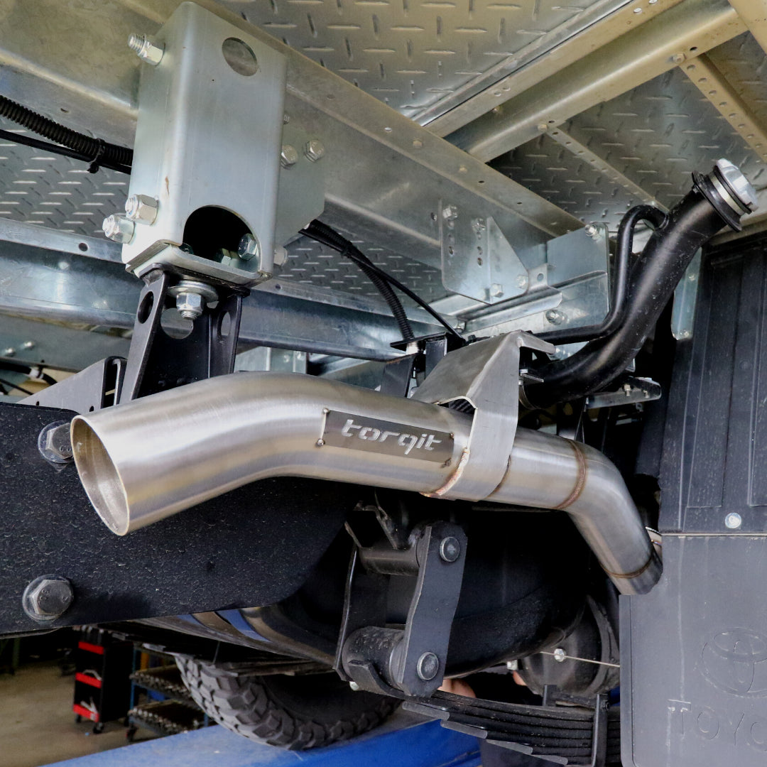 TORQIT TWIN EXIT EXHAUST FOR TOYOTA 79 SERIES 4.5L DUAL CAB LANDCRUISER: 08/2016…