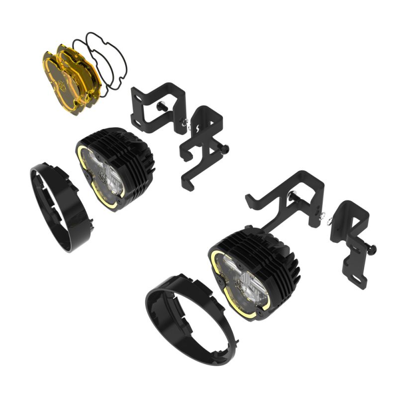 KC HILITES FLEX ERA 3 Dual Mode SAE Fog LED Light Pods - 2-Light Master Kit - Toyota Tacoma/4Runner/Tundra