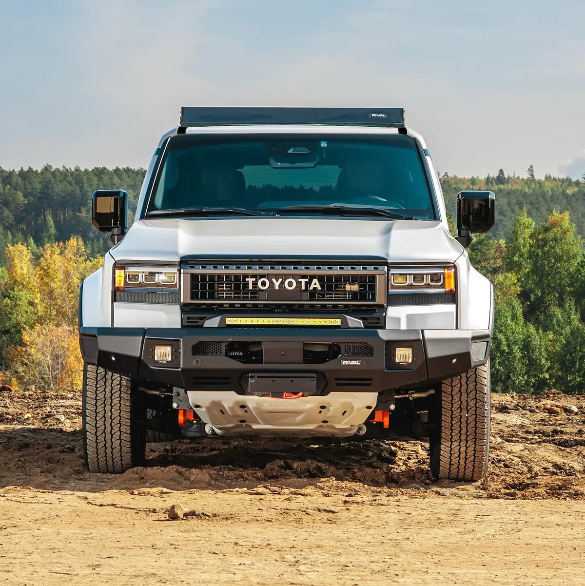 RIVAL 4X4 Aluminum Front Bar SUITS Toyota LC Prado 250 2024-On with RIVAL LED Fog Lights (Set of 2)