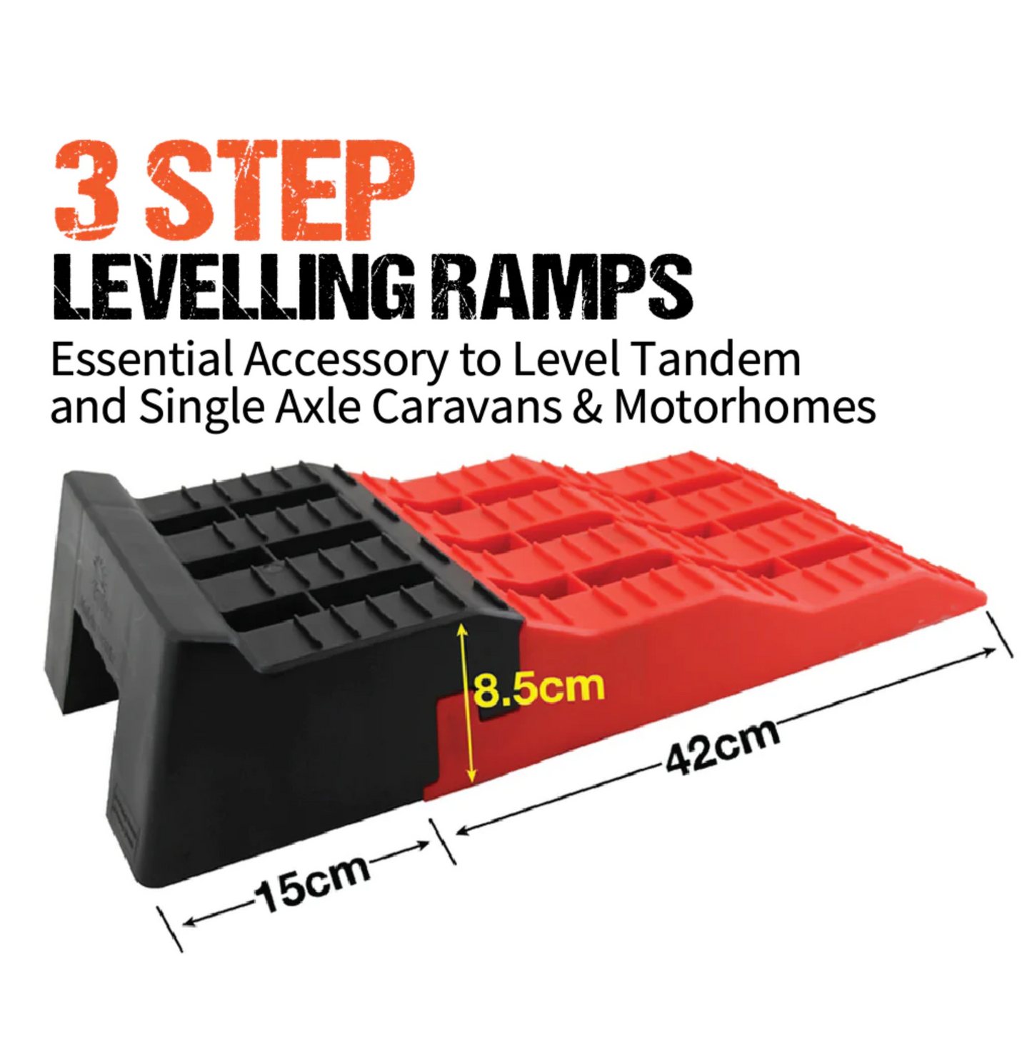 MEAN MOTHER Caravan Levelling Ramp - Single & Tandem Axle Vehicles - Australian Made