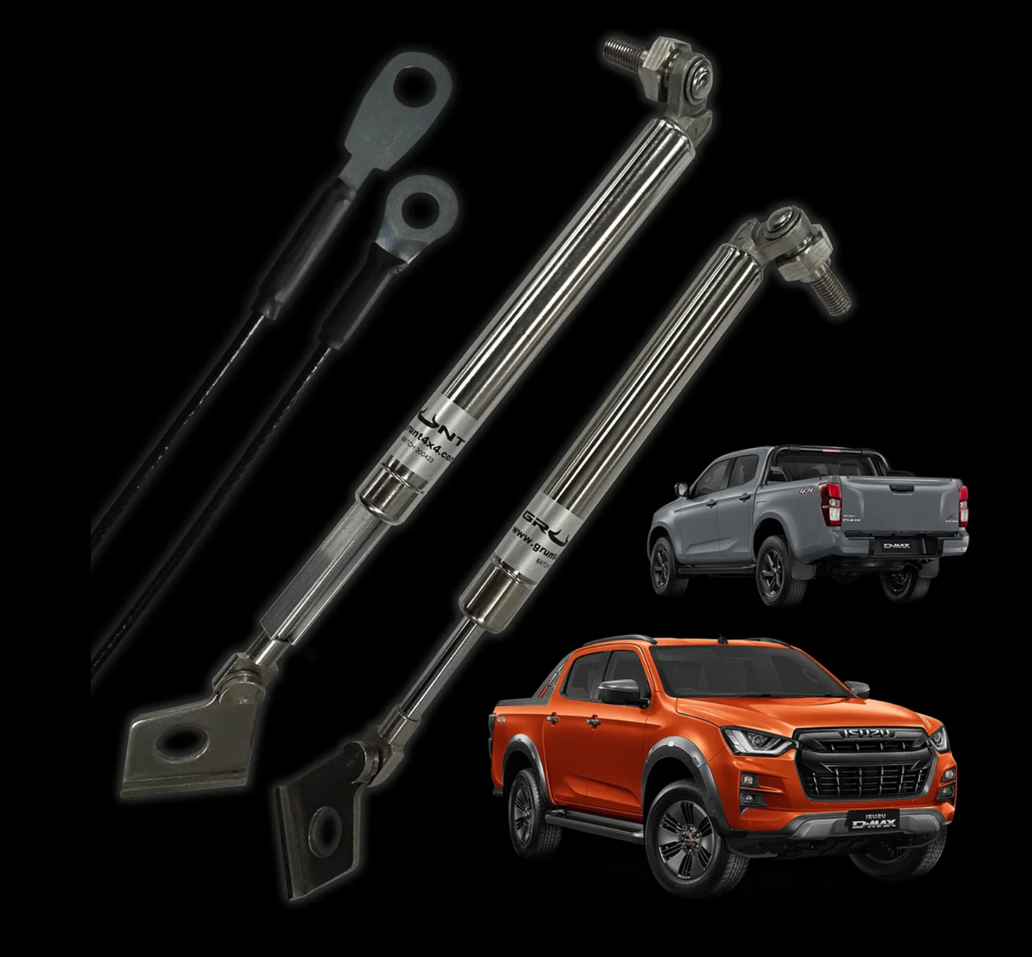 GRUNT 4X4 TAILGATE STRUT KIT SLOW DOWN EASY UP FOR Isuzu D-Max 2020-2023