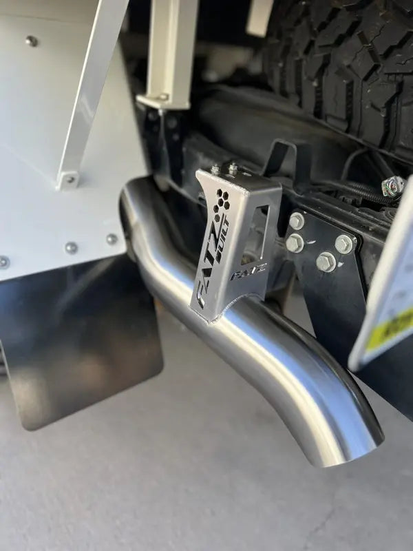 FATZ VDJ79 Series 4″ Turbo Back Exhaust. Single and Dual Cab (Single Fuel Tank Models) STRAIGHT THROUGH PIPE / RESONATOR STYLE MUFFLER