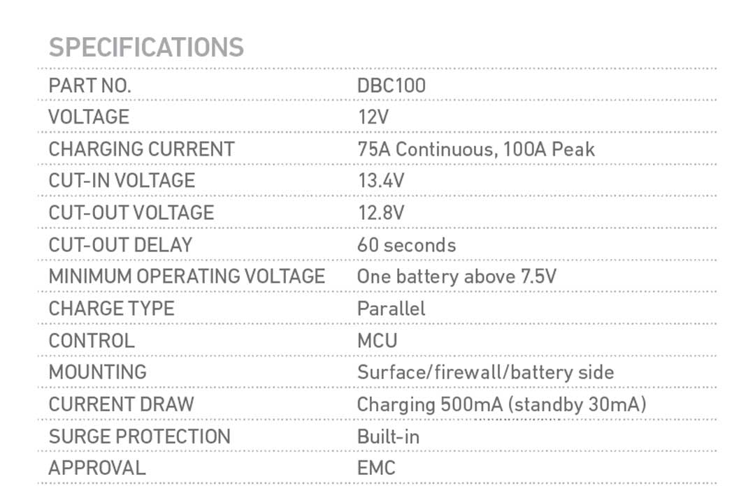 PROJECTA 12V 100 Amp Electronic Isolator