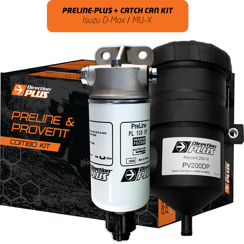 DIRECTION PLUS PreLine-Plus Pre-Filter + ProVent Ultimate Catch Can Dual Kit D-MAX / MU-X (PLPV601DPK)
