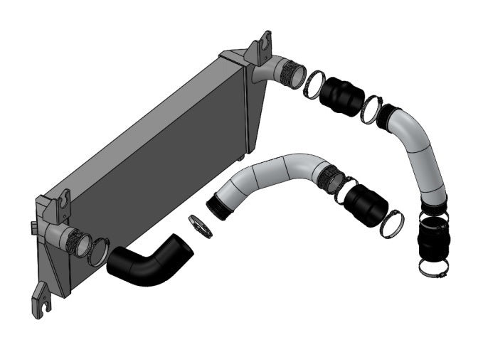PWR Intercooler Pipe Kit (Ford Ranger PX/Mazda BT50 3.2L 2012+) POLISHED / BLACK POWDER COAT