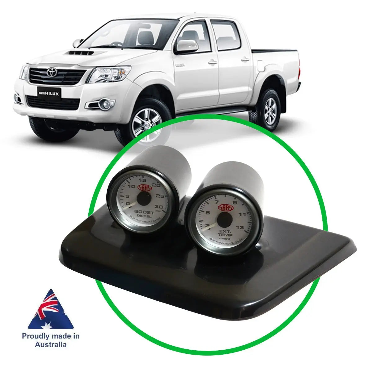 SAAS Twin Gauge Dash Pod Hilux 2005 - 2015 KUN Series