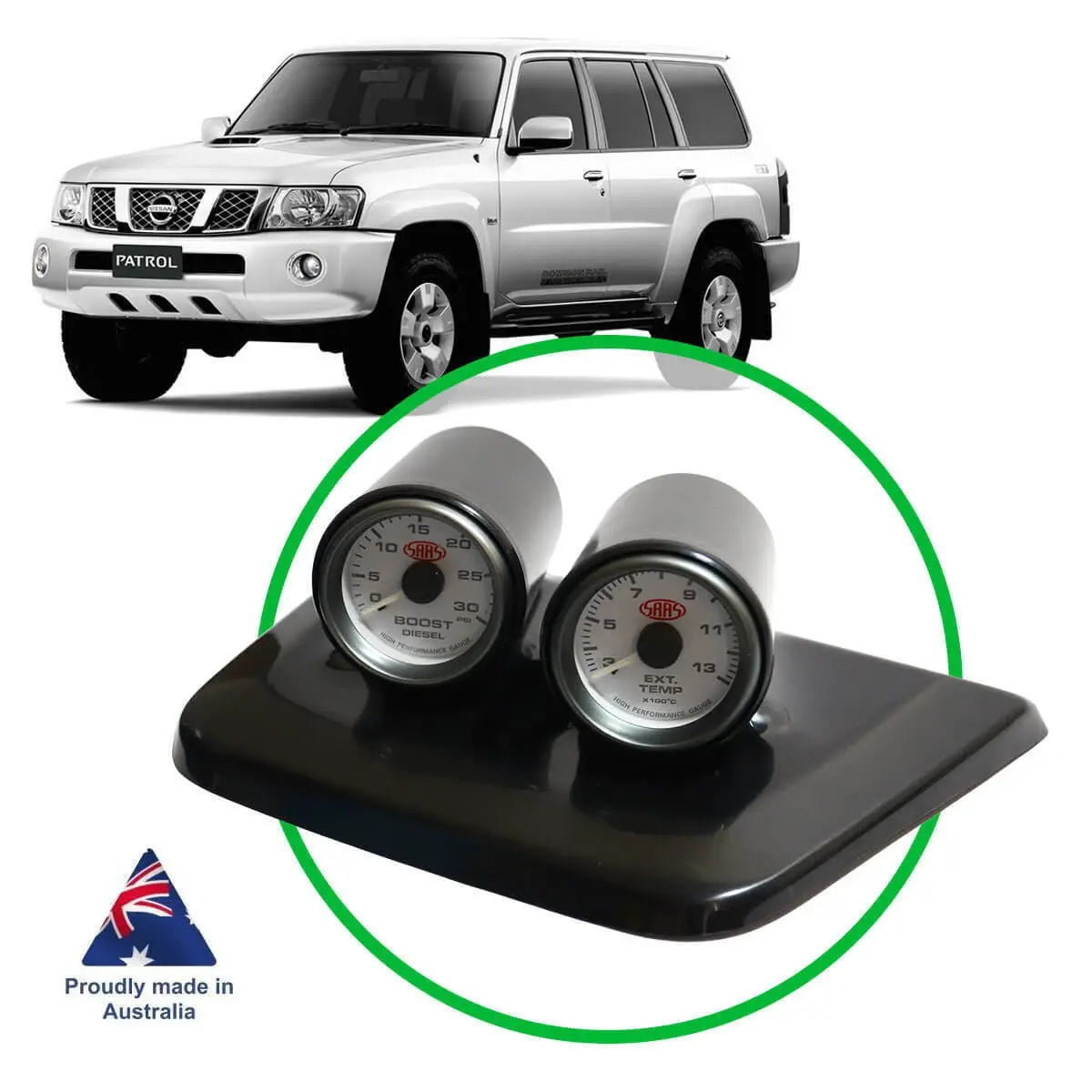 SAAS Twin Gauge Dash Pod Patrol 1997 - 2004 GU - Y61