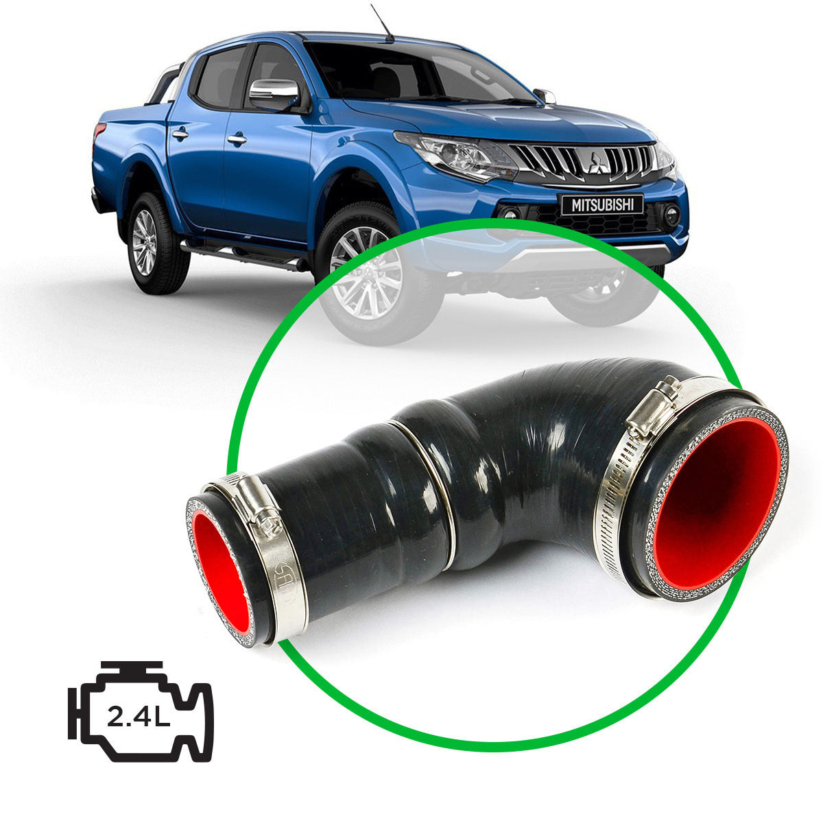 SAAS Mitsubishi Triton 2.4L MQ MR Silicone Airbox to Turbo Intake Pipe Help prevent Intake collapse