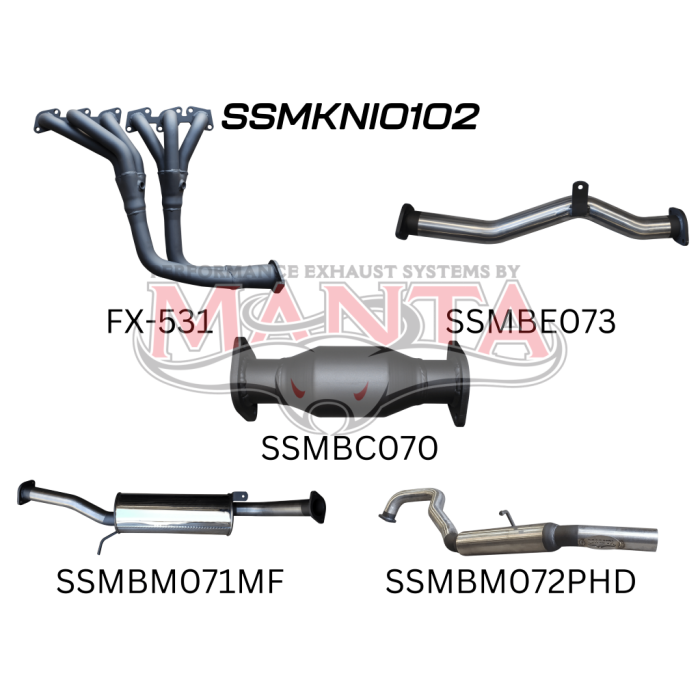 MANTA 4X4 NISSAN PATROL GU 4.8L TB48 PETROL WAGON 2.5" ALUMINISED/STAINLESS STEEL EXHAUST