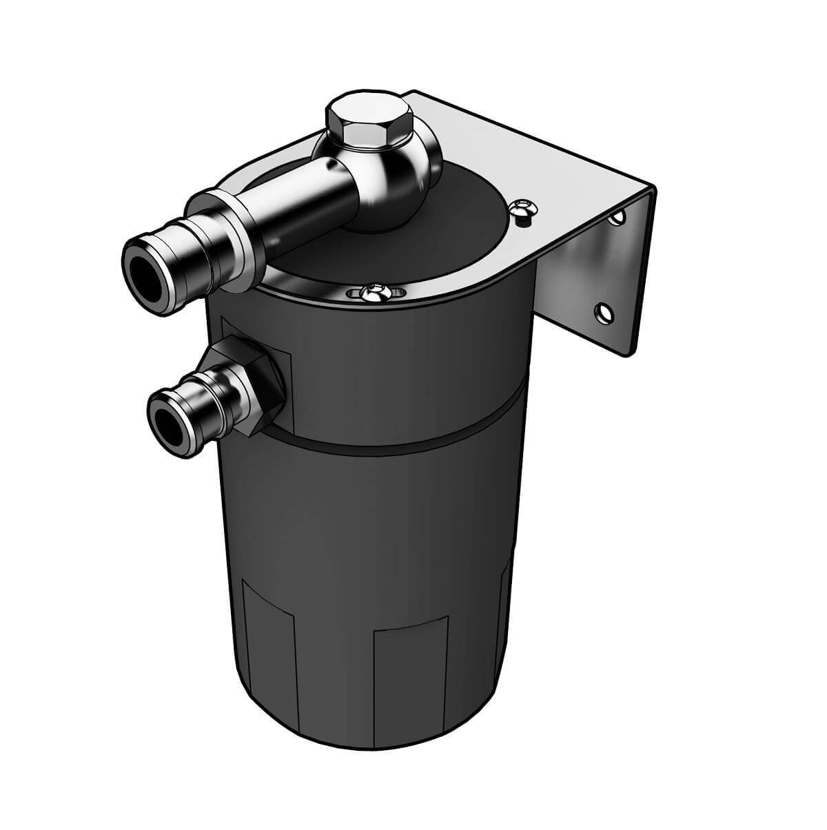 SAAS OIL CATCH TANK 4X4 BAFFLED BLACK BILLET 500ML