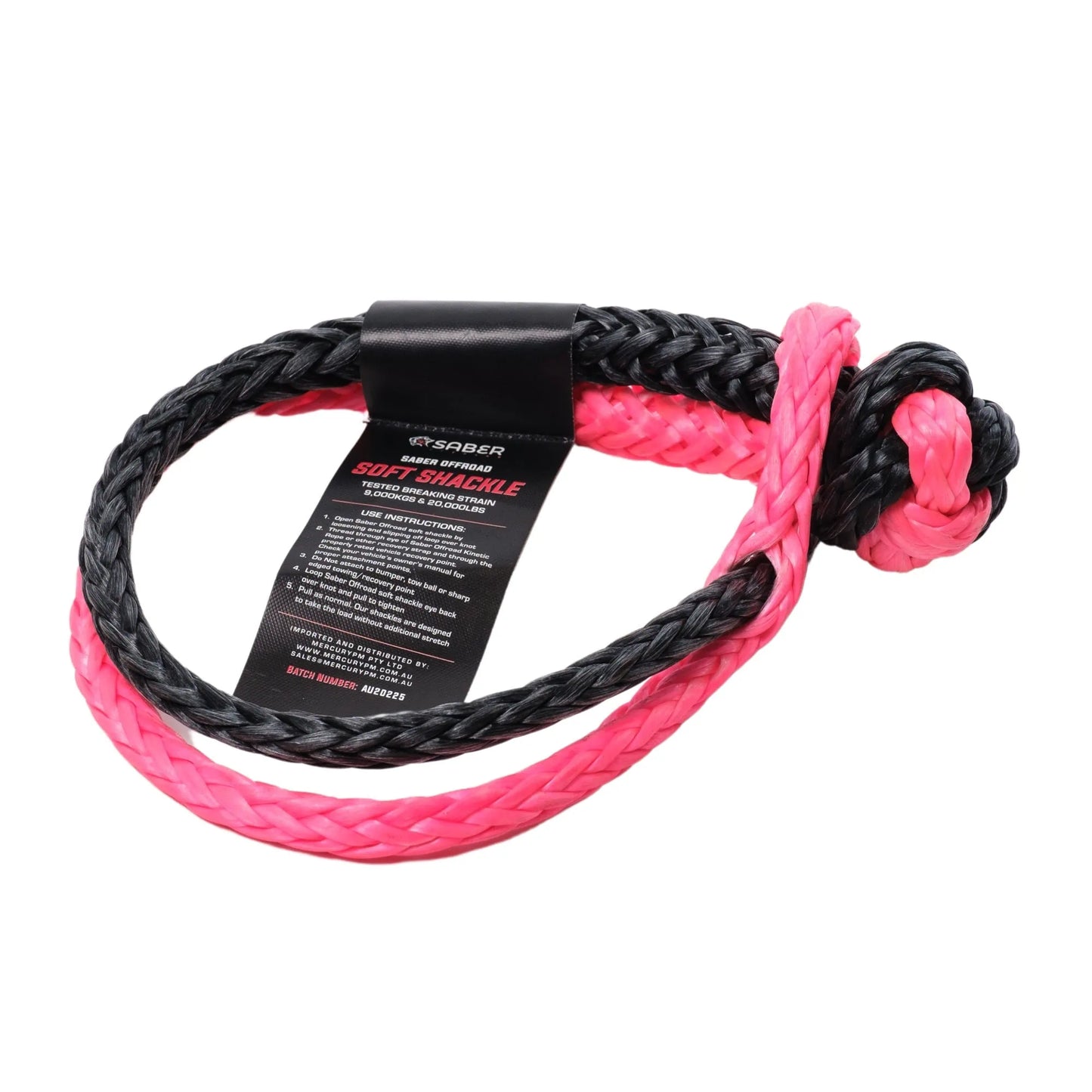 SABER OFFROAD 9,000KG SaberPro Soft Shackle – Pink & Black