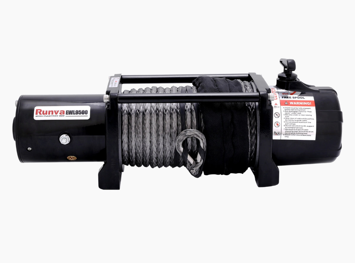 Runva winch EWL9500 12V with Synthetic Rope
