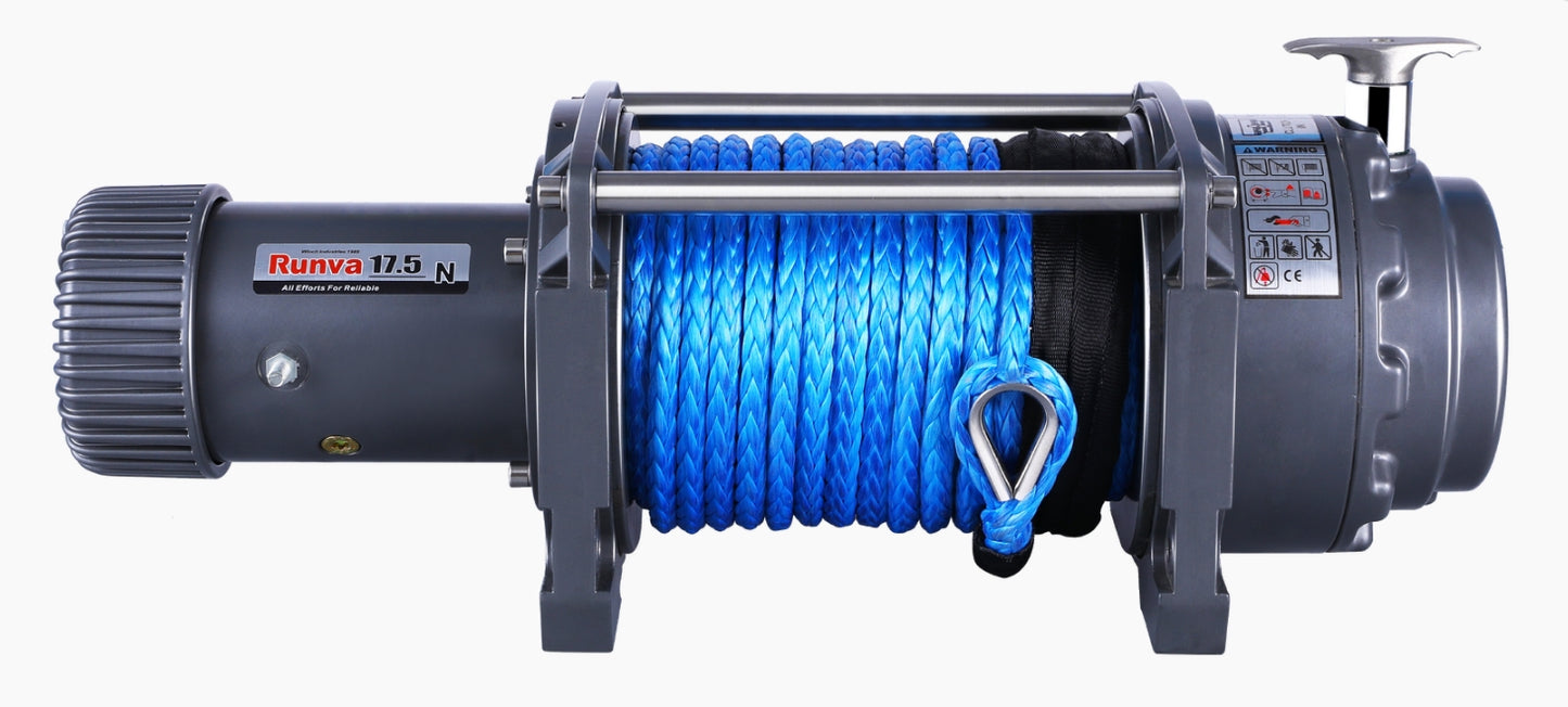Runva Winch EWN17500 12V with Synthetic Rope