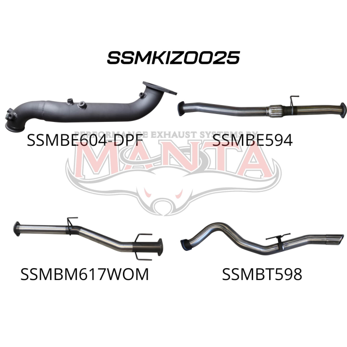 MANTA 4X4 ISUZU DMAX 3.0L 2021 - CURRENT ALUMINISED/STAINLESS STEEL EXHAUST