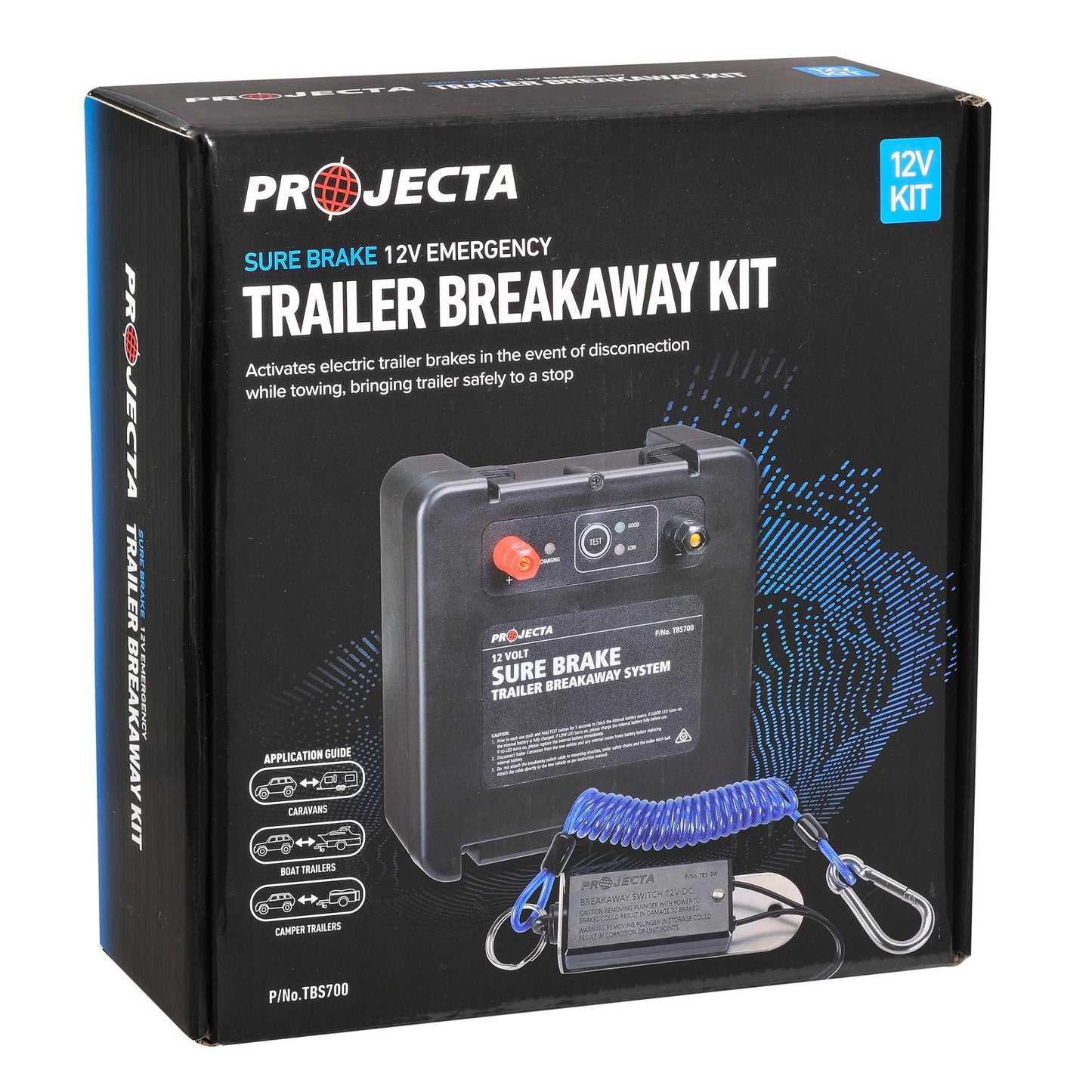 PROJECTA - Sure Break 12V Emergency Trailer Breakaway Kit (TBS700)
