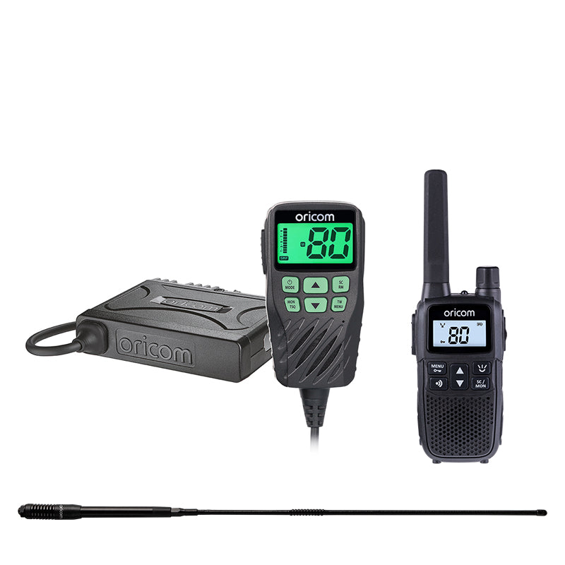 ORICOM UHF360 UHF CB Radio + 6.5dBi Antenna + 2W Handheld UHF CB Radio Pack (UHF360BSH)