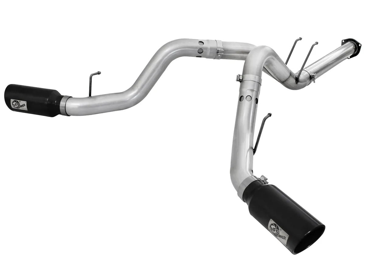 AFE POWER 409SS / Aluminized Steel DPF-Back Exhaust System Black / Polished Tip suits Ford F-250 / F-350 2011-2014