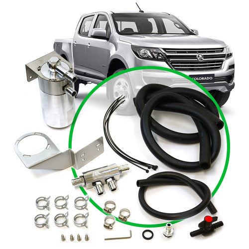 SAAS Oil Catch Tank Full Kit to suit Colorado RGII 2.8L 2016 - On Polished Aluminium