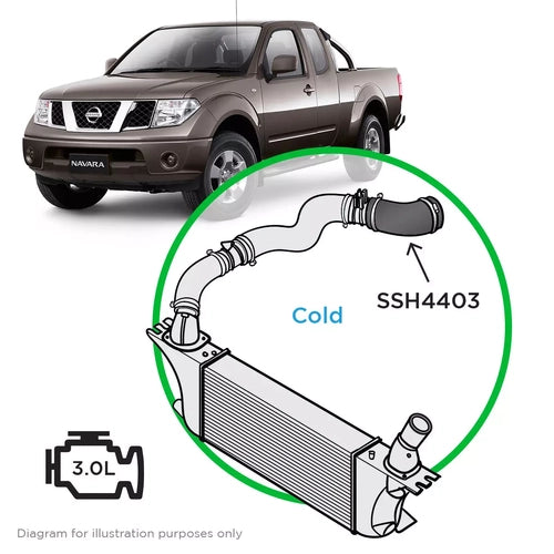 SAAS Silicone Intercooler Cold Side 3rd Stage to suit Nissan Navara D40 Pathfinder R51 V9X V6