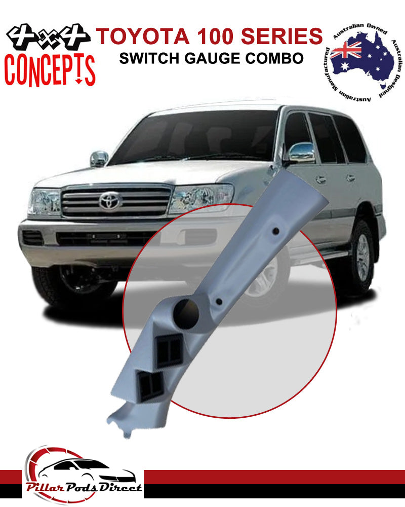 TOYOTA LANDCRUISER 100 SERIES 4 ROCKER SWITCH/GAUGE COMBO PAINTED GREY (100SSGG)