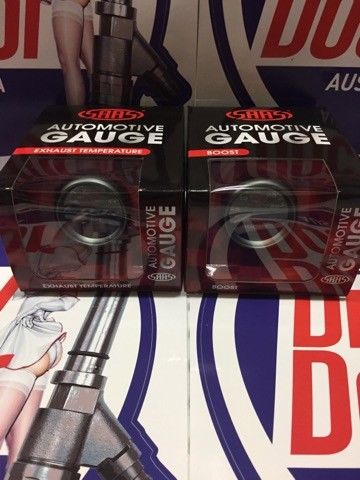 SAAS 2 GAUGE COMBO BOOST 30PSI & EXHAUST TEMPERATURE 300-1300 52MM BLACK FACE