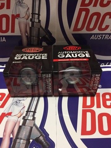 SAAS 2 GAUGE COMBO BOOST 30PSI & EXHAUST TEMPERATURE 300-1300 52MM 2" WHITE FACE