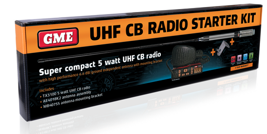 GME TX3100VP 5 WATT SUPER COMPACT UHF CB RADIO - STARTER KIT